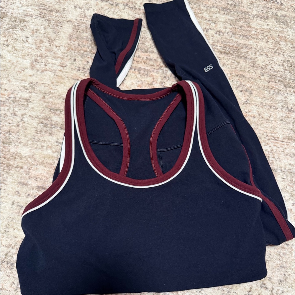 Splits 59 Navy and Burgundy Activewear Set